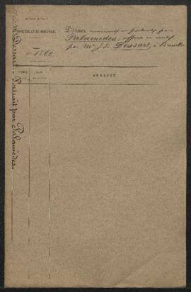 Dossier concernant un Portrait de jeune prince espagnol peint par Palamedesz., daté 1623, offert en vente par Mr J. B. Dessart (Molenbeek-Saint-Jean). — Offre refusée.
