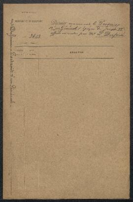 Dossier concernant un tableau représentant le Portrait d’un général de l’époque de Joseph II, off...