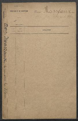 Dossier concernant un tableau peint par le commandant capitaine Léon Charles Louis Albert Massaux...