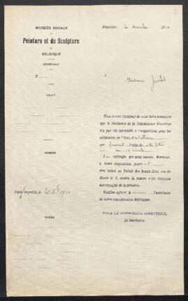 Dossier concernant les portraits de L’amiral Jaubert et sa femme, et de La baronne de Florimont, ...