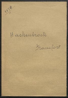 Lettre du Musée restituant à Mr Z. M. Hackenbroeck (Allemagne, Francfort) une photographie d’un t...
