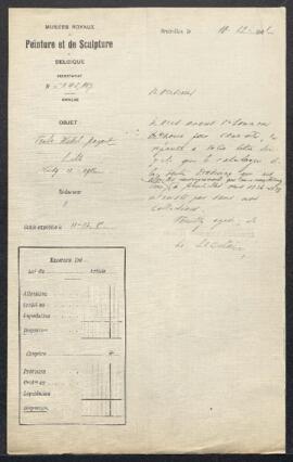 Dossier concernant la vente de la collection Alph[onse] Wattel-Bayart à Lille le 17 décembre 1906...