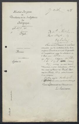 Dossier concernant des Paysans et le Diable tableau attribué à Peter Bruegel l'Ancien, offert en ...