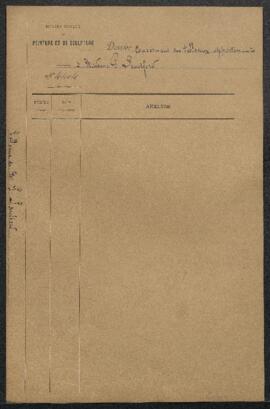 Dossier concernant l’offre en vente de tableaux appartenant à Mme G. Sanford et dont la liste a é...