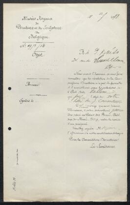 Dossier concernant un Portrait de la famille d'Angimont tableau attribué à Pierre Ykens, offert en vente par Mr Paul Buéso (Bruxelles). — Offre refusée.