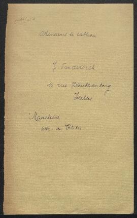 Dossier concernant une Madeleine, tableau du Titien, offert en vente par Mr Vanderbeck (Bruxelles...