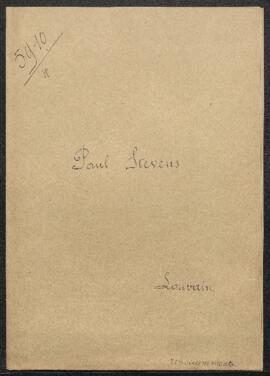 Dossier concernant une demande d'intervention de Mr Paul Stevens (Louvain) auprès de James Ensor ...