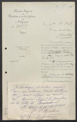 Dossier concernant deux tableaux anciens, auteurs non spécifiés, Le triomphe de la vérité et L’ad...