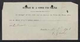 Dossier concernant un tableau de Corneille Dusart, sujet non spécifié, offert en vente par Mlle E...