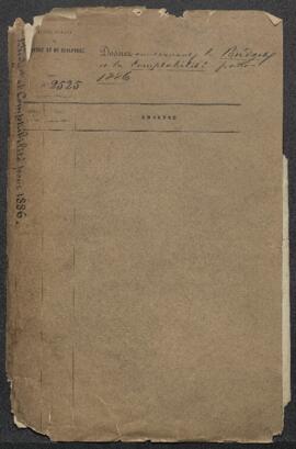 Dossier concernant le budget et la comptabilité de l’Exercice 1886.