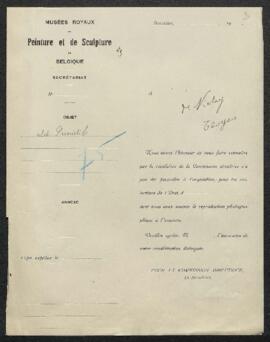 Dossier concernant L’annonciation de la Vierge et La fuite en Egypte, deux panneaux sur bois donn...