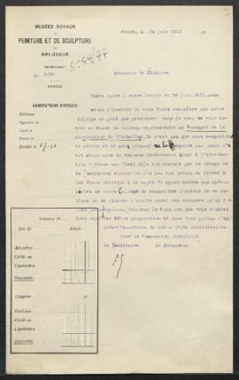 Dossier concernant Un messager de la corporation de l’arbalète à Anvers, tableau de Joost van Cle...