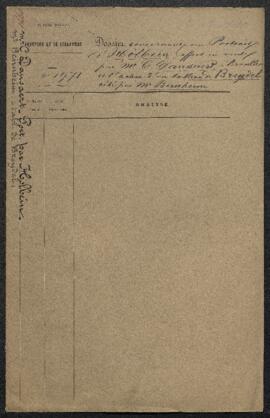Dossier concernant un tableau du chevalier Breydel représentant un Choc de cavalerie (inv. 2799) ...