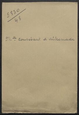 Lettre de Mlle Cousebaut d’Alkemade (Bruxelles) adressée à Mr Van Puyvelde concernant les tableau...