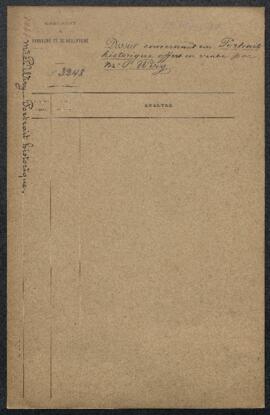 Dossier concernant un petit Portrait peint par l’archiduchesse Marie-Elisabeth d’Autriche, gouver...