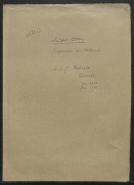 Dossier concernant un Jugement de Salomon, tableau de Michel Coxie, offert en vente par Mr A. J. ...
