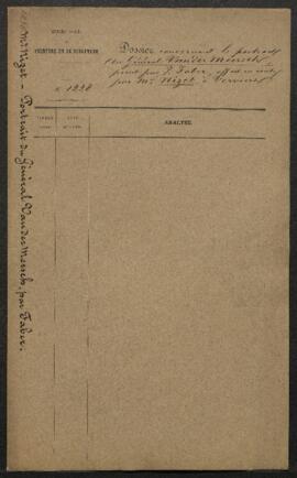 Dossier concernant le Portrait du général Jean André Van der Meersch peint par Jules Faber en 179...