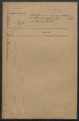 Dossier concernant un tableau de G. Hondecoeter représentant Un canard, offert en vente par Mr F....