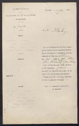 Dossier concernant un tableau attribué à Jerôme Bosch offert en vente par Mr F. Kleinberger (Fran...