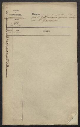 Dossier concernant un tableau historique représentant Une séance du parlement anglais sous Cromwe...
