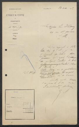 Dossier concernant un Paysan songeur de J. F. Millet, Emile Hornez (France, Lille) désire obtenir...