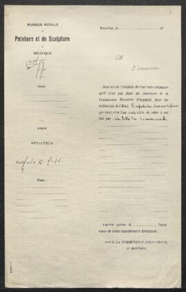 Dossier concernant une copie en cire ou en marbre du buste de la Flora de Léonard de Vinci, offer...