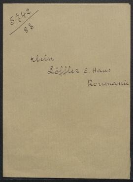 Dossier concernant la demande de renseignements de Mme Louise Klein (Roumanie, Timisoara) sur une...