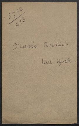 Dossier concernant une invitation à la réouverture du musée Roerich à New York (Etats-Unis) et à ...