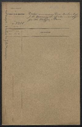 Dossier concernant deux toiles (anciens dessus de portes) de Jean-Baptiste Monnoyer représentant une Corbeille de fleurs, offert en vente par Mr Mazot (France, Paris). — Sans suite apparente.