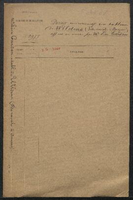 Dossier concernant un tableau de Wildens, Fête navale devant Anvers (inv. 3068), acquis de Charle...