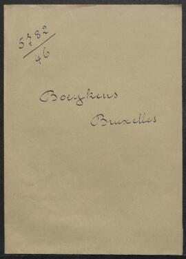 Dossier concernant une demande d'entretien de Mr Frantz Boeykens (Bruxelles) relative à une authe...