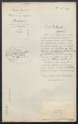 Dossier concernant six tableaux offerts en vente par Mme P. Paschal-Linnig (Anvers), à savoir tro...