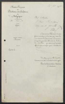 Dossier concernant un tableau de Michel Cocxie daté 1552 rerprésentant un Jugement dernier, offer...