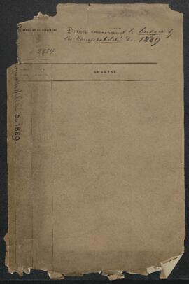 Dossier concernant le budget et la comptabilité de l’Exercice 1889.