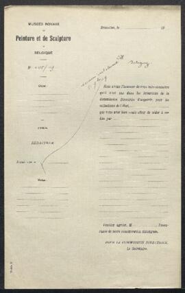Dossier concernant un tableau attribué à Ad[riaen] Brouwer, offert en vente par Mr E. Betigny (Br...