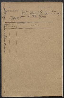 Dossier concernant le Portrait de Liévin Bauwens peint par Félix Cogen (inv. 3053), offert en ven...