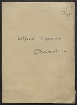 Dossier concernant l'offre de don par Mr Alfred Heymans d’un tableau peint par son père. — Sans s...