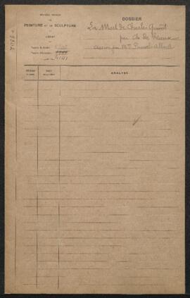 Dossier concernant La mort de Charles Quint par Charles De Groux (inv. 4141) acquis par le Départ...