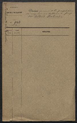 Dossier concernant la proposition adressée par le Musée au ministre d’acquérir un tableau de feu ...