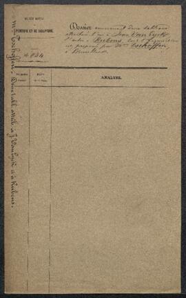 Dossier concernant deux tableaux attribués l’un à Jan van Eyck et l’autre à Rubens, offerts en ve...