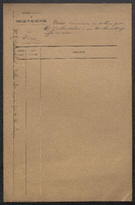 Dossier concernant un tableau de Henri De Braekeleer représentant Une cour à Anvers, offert en ve...