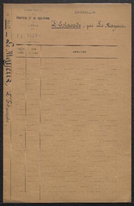 Dossier concernant L’Estacade de Le Mayeur (inv. 3623) soumis à l’examen de la commission par le ...