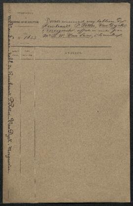 Dossier concernant cinq tableaux anciens, de Rembrandt, Paul Potter, Van Dyck et Morgenster, offerts en vente par Mr B. W. Van Laar (Bruxelles). — Offres refusées.