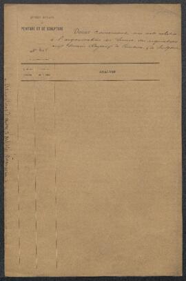 Dossier concernant l’organisation du service des acquisitions aux Musées royaux de Peinture et de...