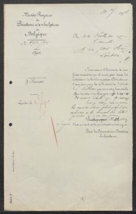 Dossier concernant un tableau de Louis Gallait Le Tasse en prison, offert en vente par Hollender ...