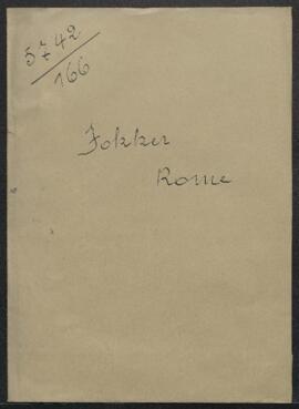 Dossier concernant une demande de renseignements du Dr T.H. Fokker (Italie, Rome) sur les œuvres ...