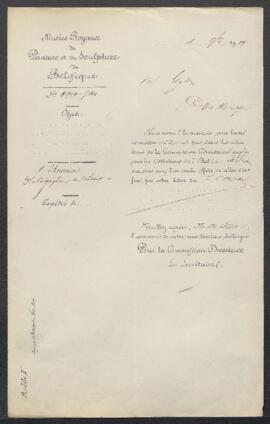 Dossier concernant un tableau attribué à un maître du XVIIIe siècle, offert en vente par Mr C. Gr...