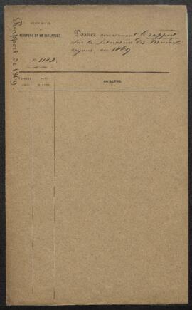 Dossier concernant le rapport sur la situation du Musée pour l’année 1869.