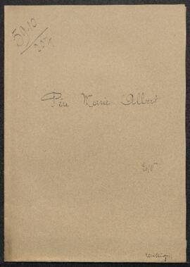 Lettre concernant des renseignements transmis au révérend père Marie-Albert (Bruxelles), relatifs...