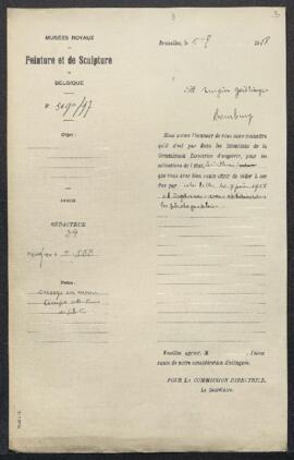 Dossier concernant des tableaux offerts en vente par Mr Bingin Geitlinger (Allemagne, Hambourg). ...